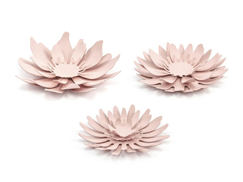 Paper decorations Flowers, pink - 3 pcs.