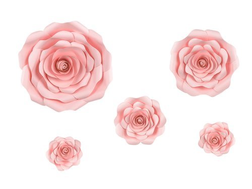 Paper decorations Flowers, pink - 5 pcs.