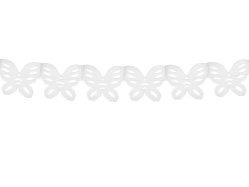 Paper garland Butterfly, white, 360 cm, 1 pc