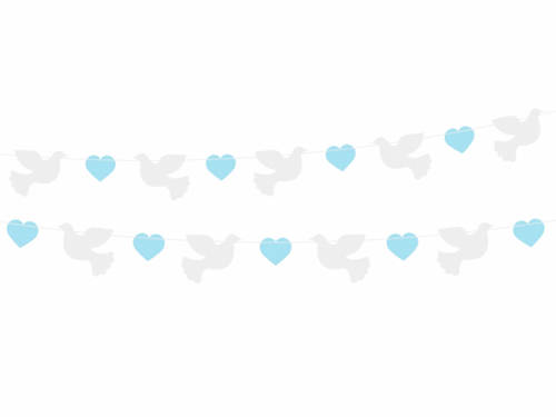 Paper garland blue - 1,5 m - 1pc