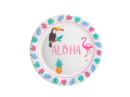 Paper plates Aloha Party - 18 cm - 6 pcs