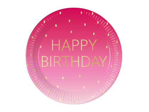 Paper plates Happy Birthday - 23 cm - 8 pcs