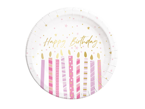 Paper plates Happy birthday candles - 23 cm - 8 pcs