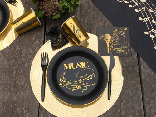 Paper plates Music - 34 cm - 6 pcs