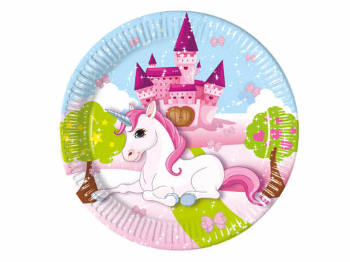 Paper plates Unicorn - 23 cm - 8 pcs