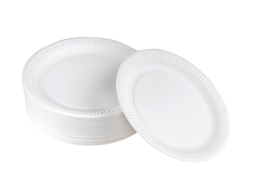 Paper plates white - 18 cm - 20 pcs