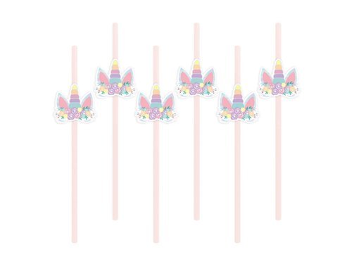 Paper straws Unicorn - 6 pcs