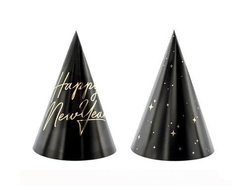 Party Hats Happy New Year, mix - 16 cm - 6 pcs.