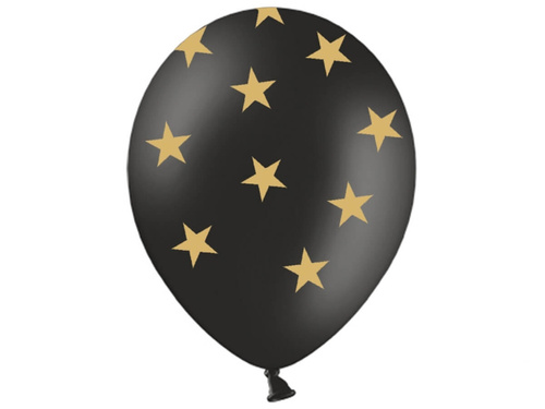 Pastel black balloons in Stars - 37 cm - 50 pcs.