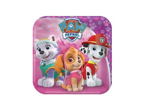 Paw Patrol Pink Plates - 18 cm - 8 pcs