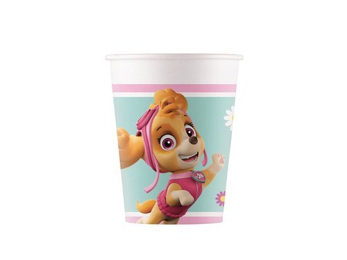 Paw patrol Pink paper Cups - 200 ml - 8 pcs