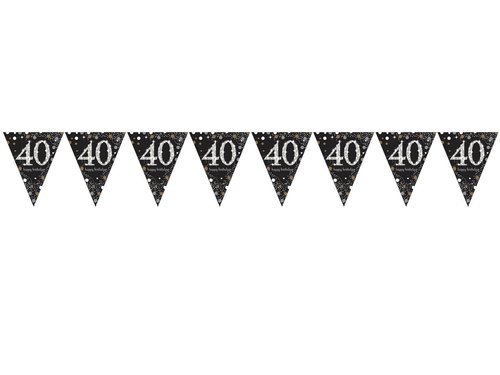 Pennant Banner 40 Sparkling Celebrations gold - 400 cm - 1 pc