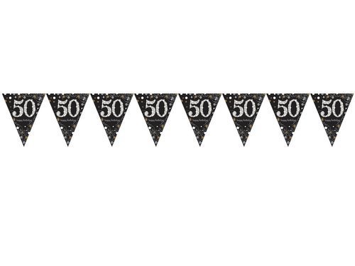 Pennant Banner 50 Sparkling Celebrations gold - 400 cm - 1 pc