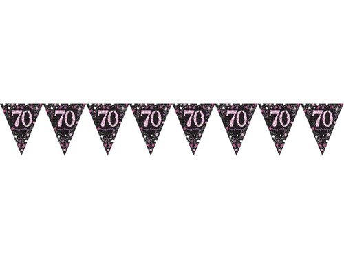 Pennant Banner 70 Sparkling Celebrations pink - 400 cm - 1 pc