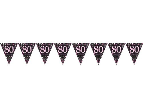 Pennant Banner 80 Sparkling Celebrations pink - 400 cm - 1 pc