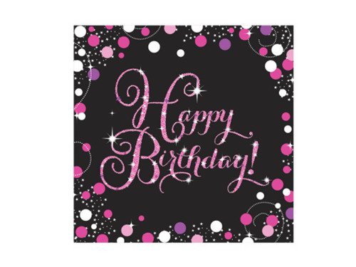 Pink Celebration Luncheon Napkins 33cm - 16 pcs