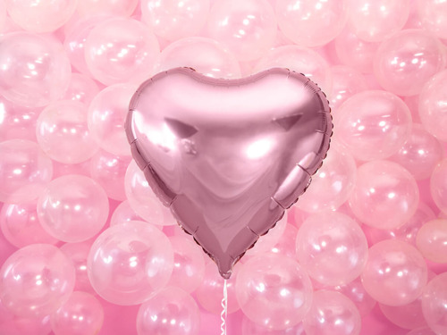 Pink metallic Heart Foil Balloon - 61 cm - 1 pc