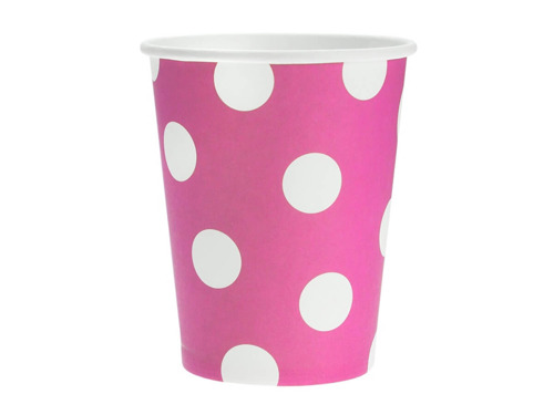 Pink paper Cups - 270 ml - 6 pcs