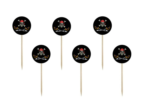 Pirate cake picks - 6 pcs.