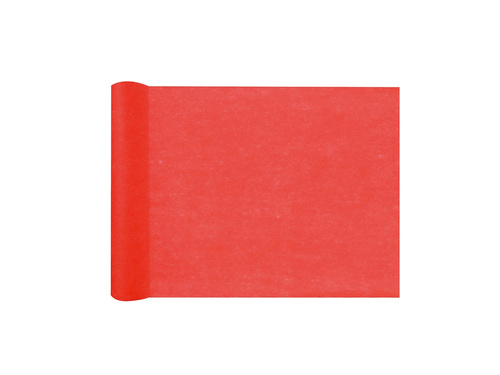 Plain non woven table runner red