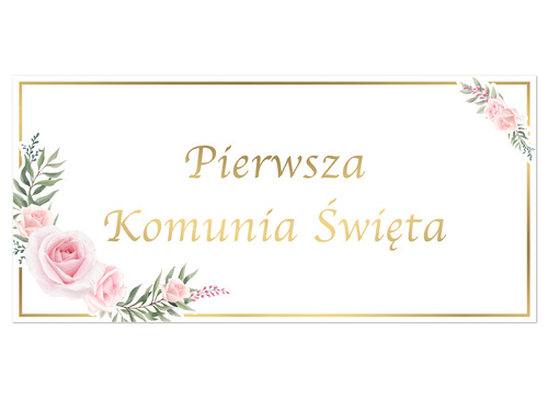 Plakat komunijny - I Komunia Święta IHS - 34 x 48 cm