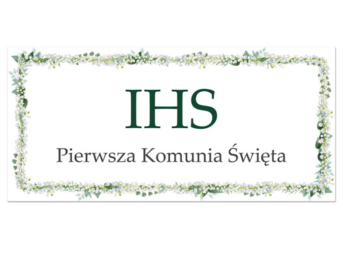 Plakat komunijny - I Komunia Święta IHS - 34 x 48 cm