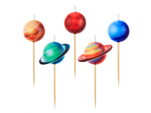 Planets picker candles - 5 pcs.