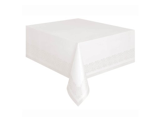 Plastic Lined Tablecover White - 137 x 274 cm - 1 pc.