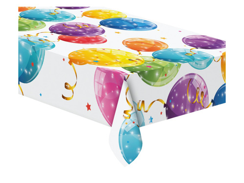 Plastic tablecover Sparkling Balloons - 120 x 180 cm - 1 pc