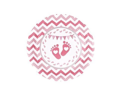 Plates Baby Shower Girl 23cm - 6 pcs