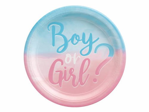 Plates Boy or Girl?  Baby Shower - 23 cm - 8 pcs