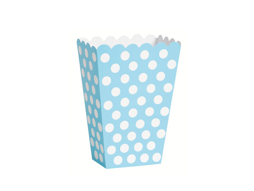 Powder blue dots treat boxes - 8 pcs