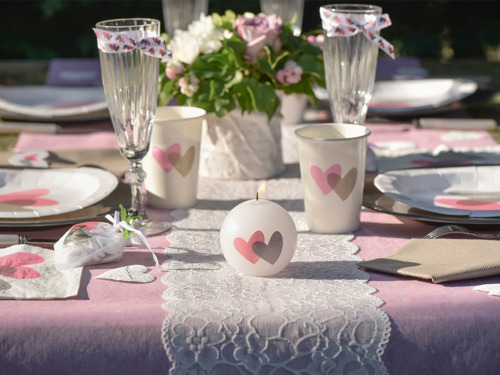 Premium lace table runner white