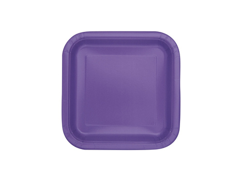 Purple Paper Square Plates - 18 cm - 16 pcs