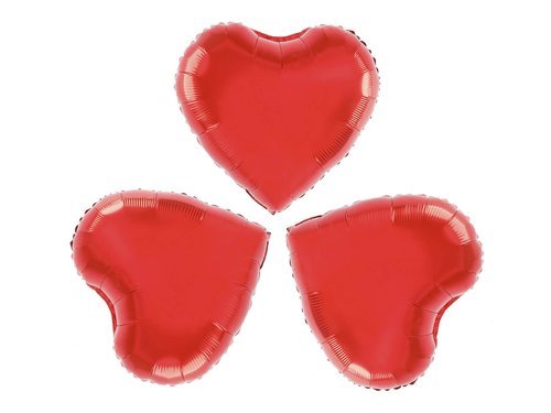 Red Heart Foil Balloon - 25 cm - 3 pc