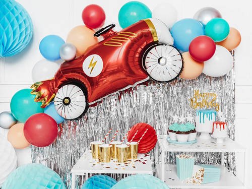 Red car foil balloon - 93 x 48 cm - 1 pc