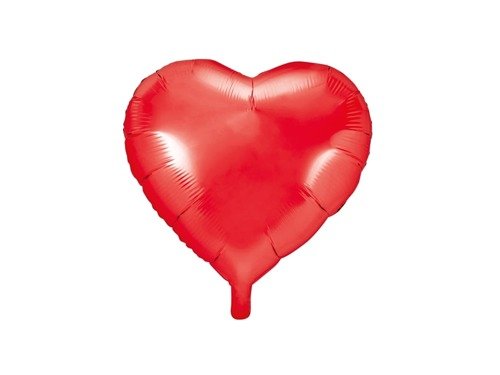 Red metallic Heart Foil Balloon - 45 cm - 1 pc