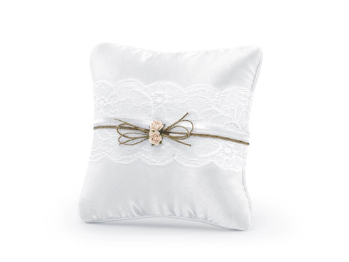 Ring bearer pillow, white, 16 x 16 cm, 1 pc