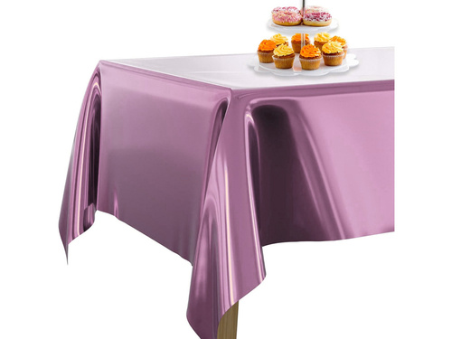 Rose Foil Plastic Table Cover - 137 x 183 cm