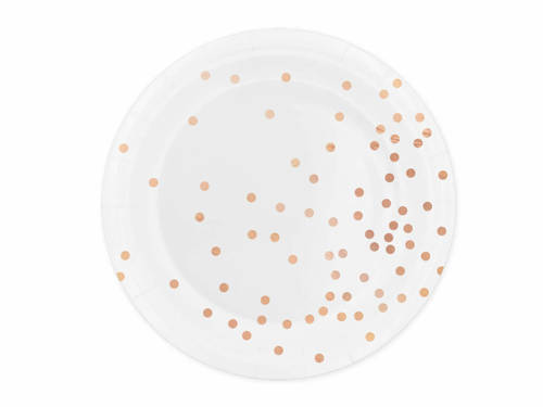 Rose Gold Dots Paper Plates - 23 cm - 6 pcs