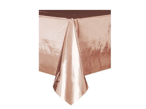 Rose Gold Foil Plastic Table Cover - 137 x 274 cm