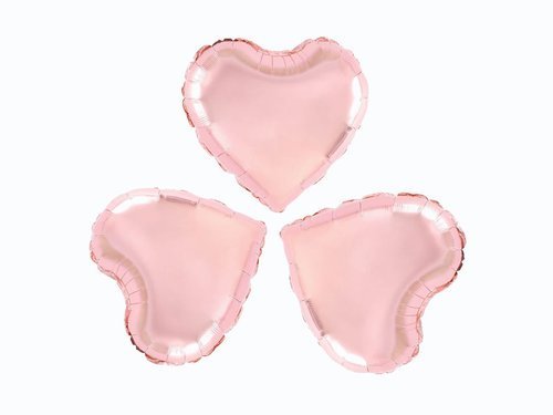 Rose Gold Heart Foil Balloon - 23 cm - 3 pc