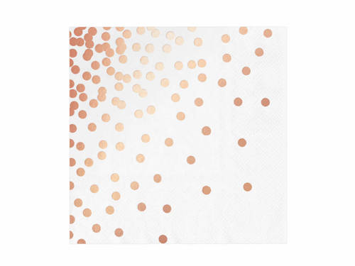 Rose Gold foil dots beverage napkins - 33 cm - 10 pcs