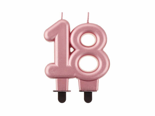 Rose Gold numeral candle 18 - 1 pc