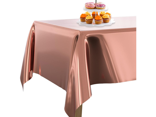 Rose gold Foil Plastic Table Cover - 137 x 183 cm