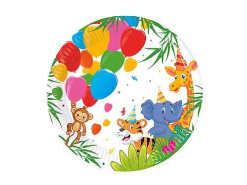 Safari birthday plates - 20 cm - 8 pcs.