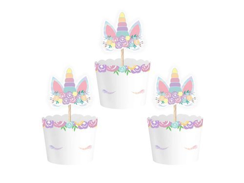 Set of cupcake decorations Unicorn - 12 pcs.