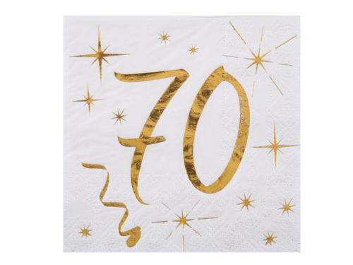 Seventieth birthday napkins - 12,5 cm - 20 pcs.