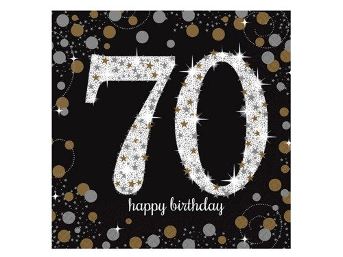 Seventieth birthday napkins - 33cm - 16 pcs.