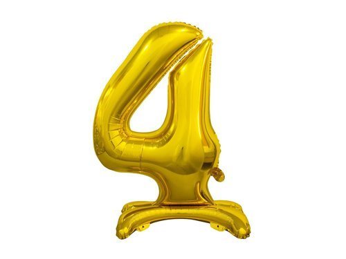 Shape Number 4 Gold Standing Foil Balloon - 74 cm - 1 pc